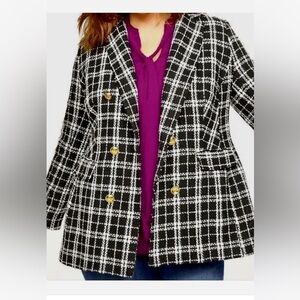 Tweed double breasted blazer